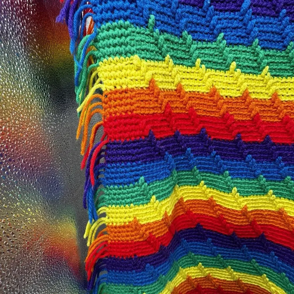 Handmade rainbow striped